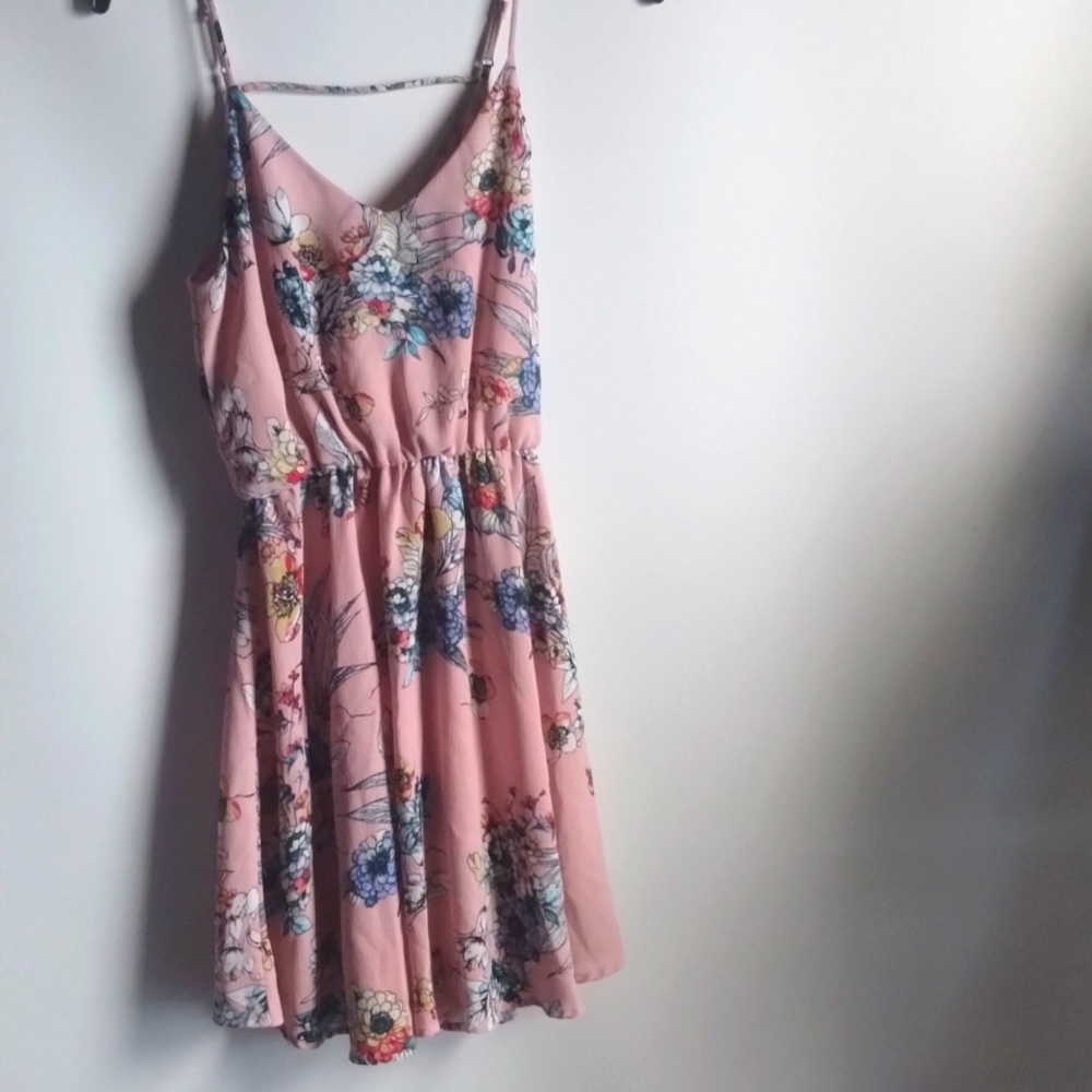 Pink floral dress